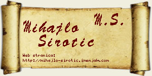Mihajlo Sirotić vizit kartica